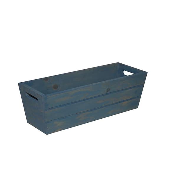 Unbranded 16 in. Patio Wood Planter in Blue
