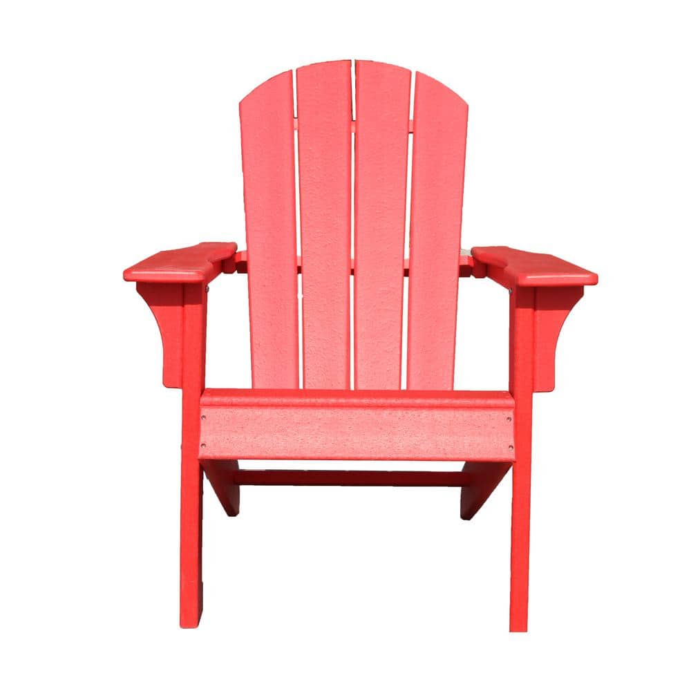 Classic Red Folding Plastic Adirondack Chair