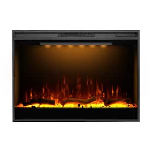 36 in. Wall-Mounted Metal Smart Electric Fireplace in Black
