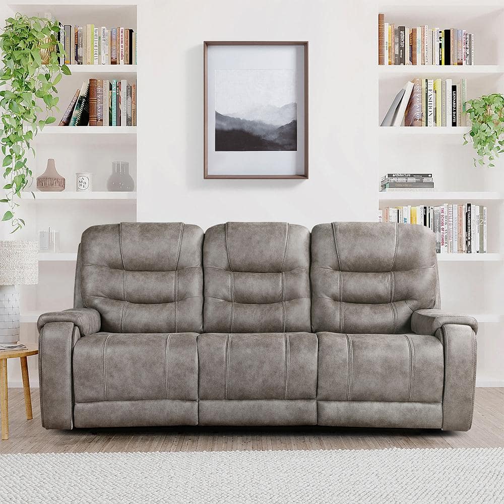 Millington 87 in. W Pillow Top Arm Microfiber Rectangle Manual Double Recli