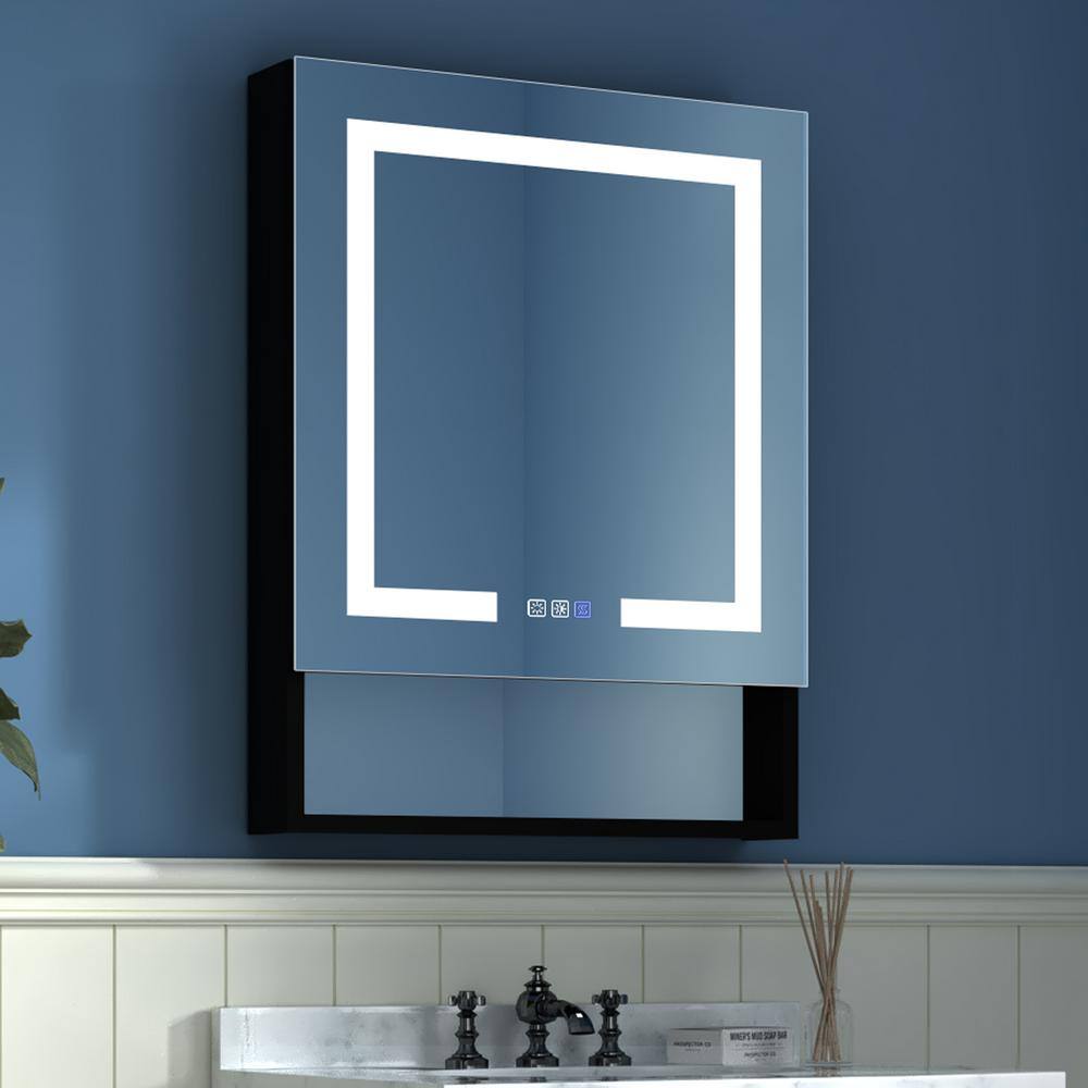 JimsMaison 24 in. W x 32 in. H Rectangular Aluminum Black Medicine