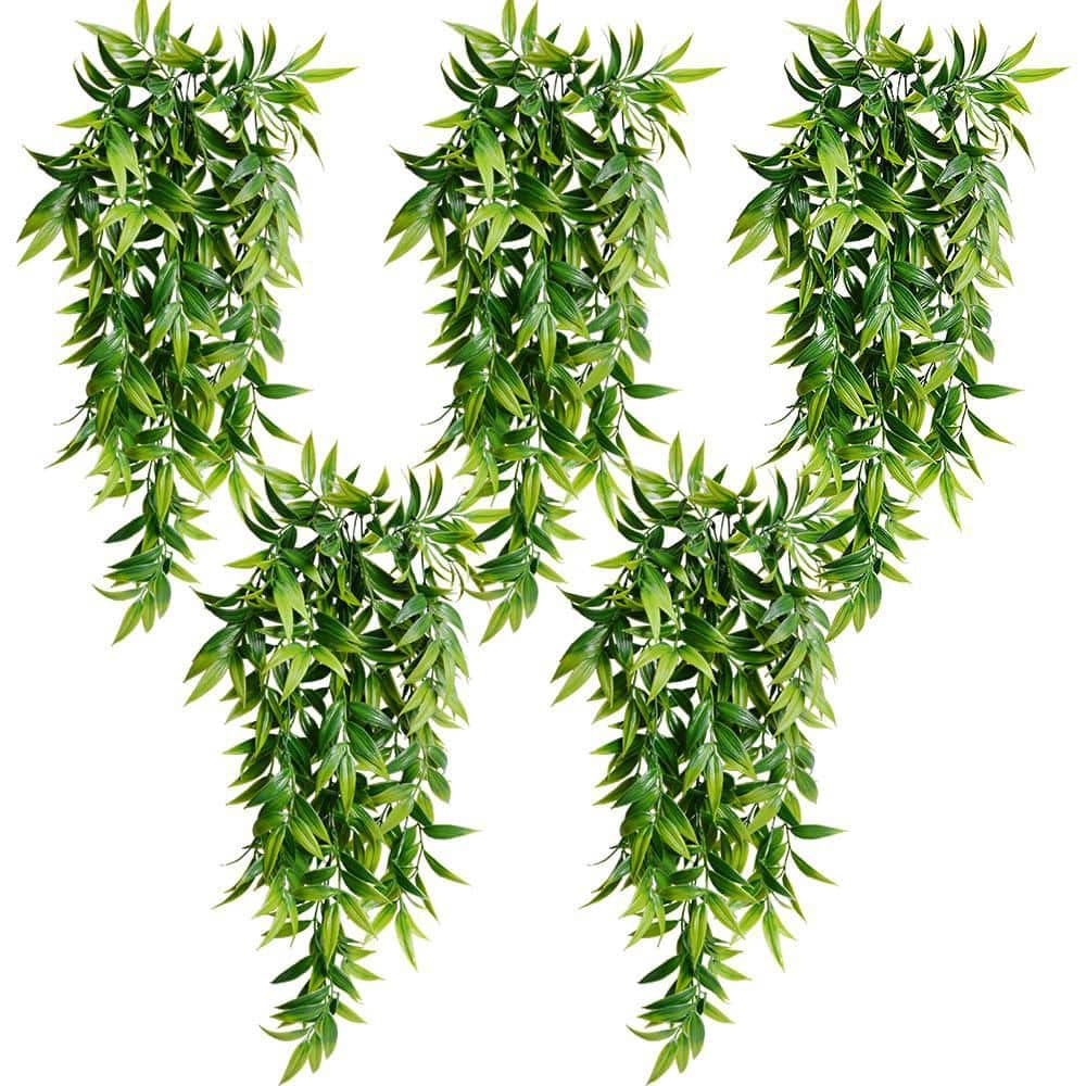 2.6 in. Green Artificial Bamboo Leaf Vine Plant Type Hanging Vine