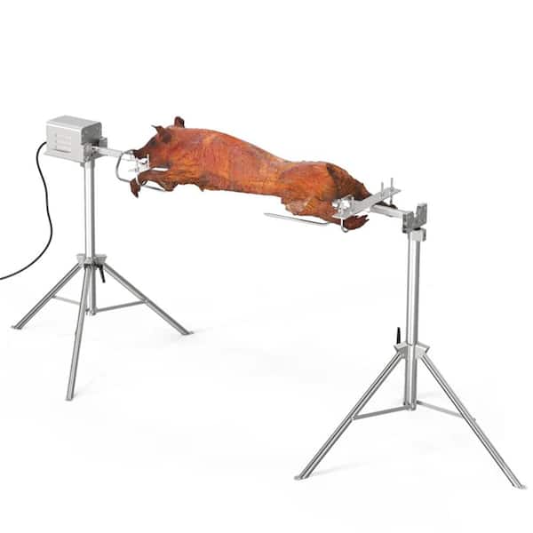 46 in. Stainless Steel Rotisserie Roaster with Stand (Height-Adjustable)