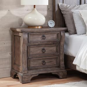 Heirloom 3-Drawer Charcoal 29.5 in. H x 29 in. W Nightstand