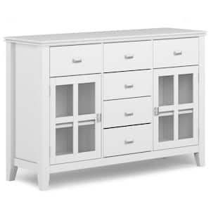 Artisan SOLID WOOD 54 in. Wide Contemporary Sideboard Buffet Credenza in White