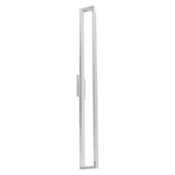 KUZCO Swivel 48 in. 1-Light 52-Watt Brushed Nickel Integrated LED Wall Sconce