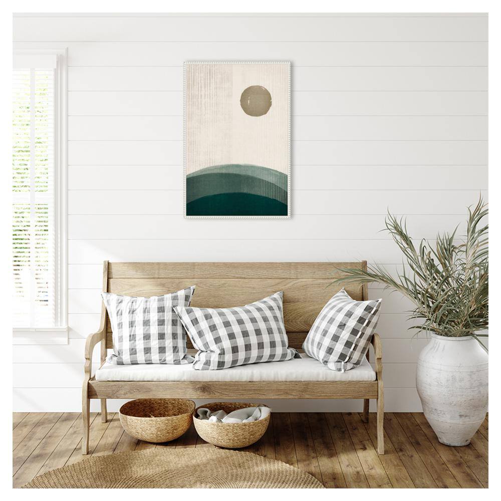 The Rusty Sun Abstract Canvas Art with White Floater Frame, 23 x 33 inches