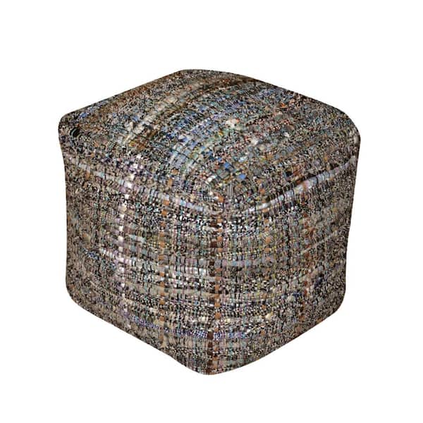 Noble House Harris Khaki Cube Pouf