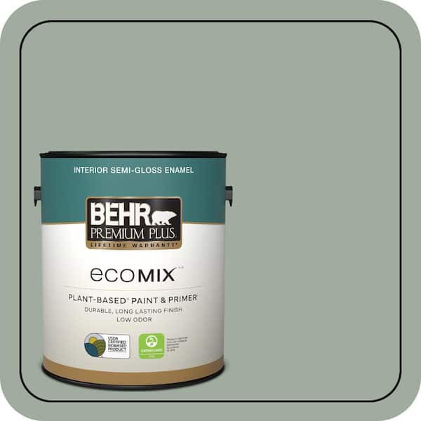 1 gal. #PPU11-15 Green Balsam Semi-Gloss Enamel EcoMix Plant-Based Interior Paint & Primer
