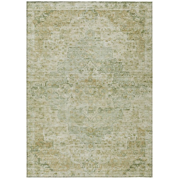 Chantille Machine Washable Indoor/Outdoor Abstract ACN1832 Sage 10 ft. x 14 ft. Accent Rug