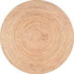 nuLOOM Rigo Chunky Loop Jute Tan 10 ft. Farmhouse Round Rug TAJT03