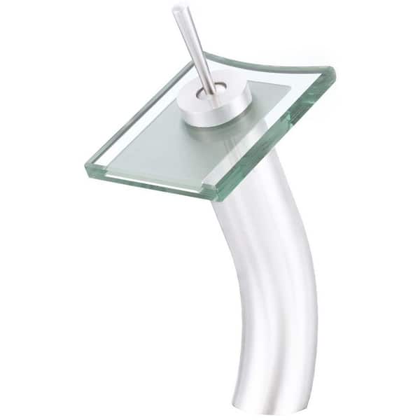 Unbranded Single Hole Single-Handle Vessel Bathroom Faucet Glass Disc in Chrome
