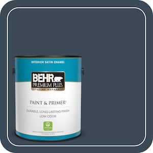 1 gal. #BXC-26 New Navy Blue Satin Enamel Low Odor Interior Paint & Primer