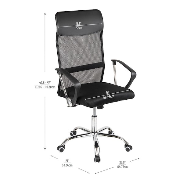 Mind Reader Swivel Mesh Office Chair with Headrest, Height