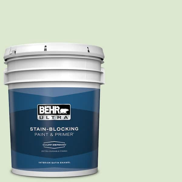 BEHR ULTRA 5 gal. #T12-18 Minty Frosting Extra Durable Satin Enamel Interior Paint & Primer