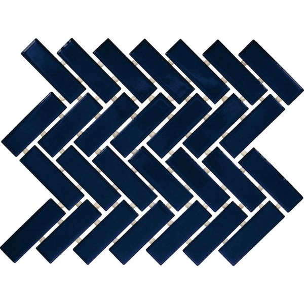 Daltile Restore Navy 9 in. x 12 in. Glazed Ceramic Herringbone