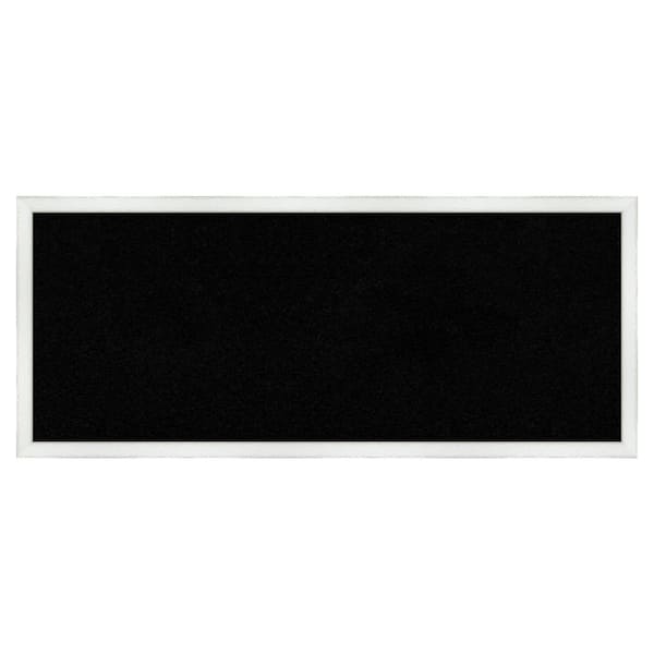 Amanti Art Breeze Distressed White Wood Framed Black Corkboard 31 in. x 13 in. Bulletine Board Memo Board