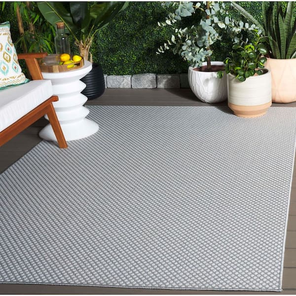 Terrace Gray/Ivory 9 ft. x 12 ft. Diamond Geometric Indoor/Outdoor Area Rug