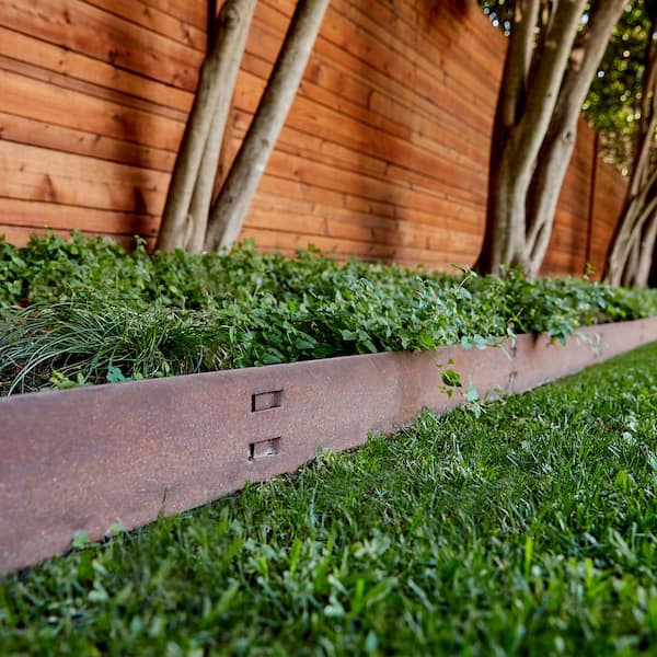 14 Gauge Black Steel Landscape Edging, How To Do Metal Garden Edging Home Depot