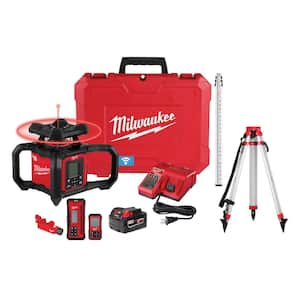 M18 4000 ft. Red Exterior Dual Slope Rotary Laser Level Kit with Receiver, Remote, Grade Rod and Tripod