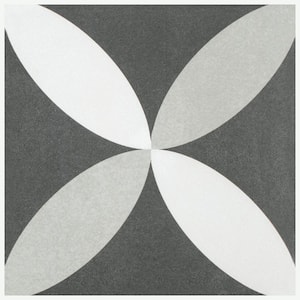 Twenties Petal Encaustic 7-3/4 in. x 7-3/4 in. Ceramic Floor and Wall Tile