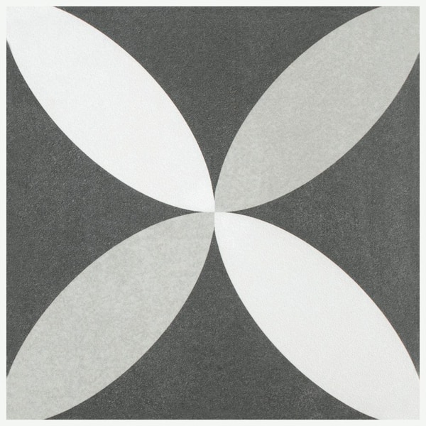 Merola Tile Twenties Petal 7-3/4 in. x 7-3/4 in. Ceramic Floor and Wall Take Home Tile Sample