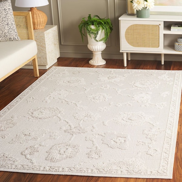 Paros 4 ft. x 6 ft. Ivory Vintage Medallion Area Rug