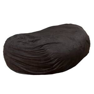 Baron Black Suede Bean Bag 8 ft. Slipcover