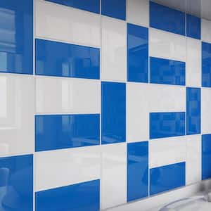 3 in. x 6 in. Mediterranean Blue Glass Subway Tile Sample