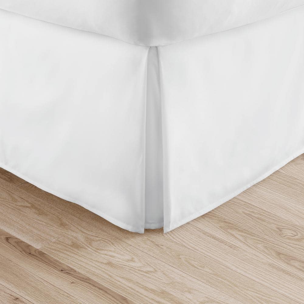 Becky Cameron 14 in. White Solid Twin XL Bed Skirt IEHBDSKTWXLWH