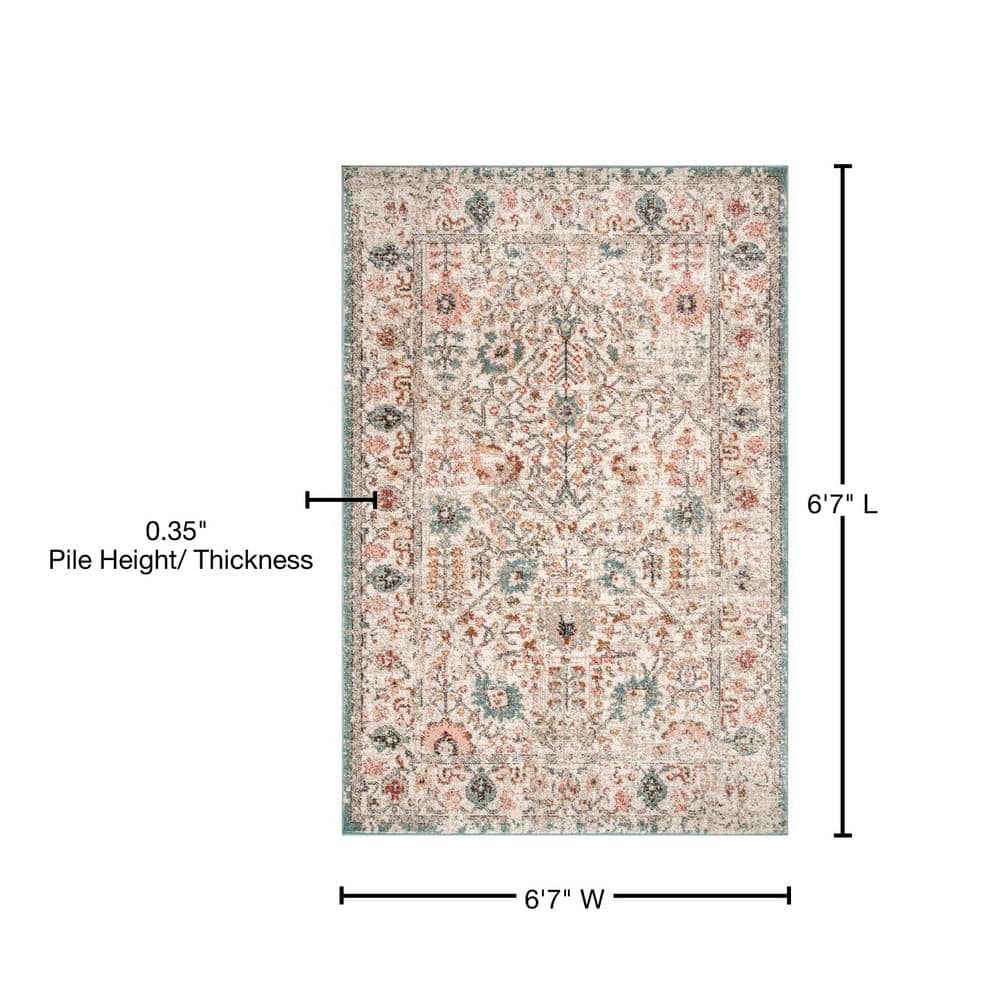 Lenore Vintage Floral Multicolor Synthetic Area Rug