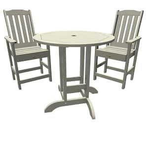 Lehigh Harbor Gray Counter Height Plastic Outdoor Dining Set in Harbor Gray (Set of 2)