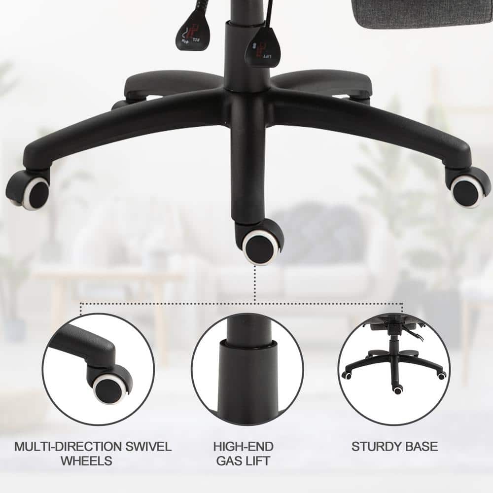 Gray High Back Swivel Executive Fabric Office Chair