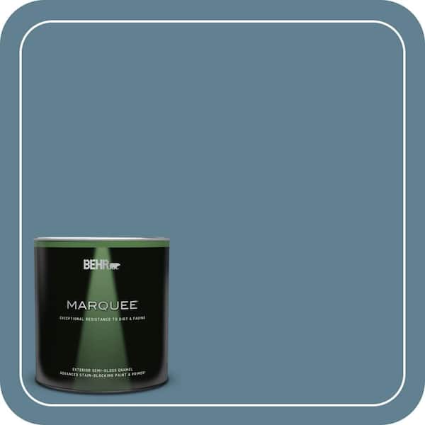 BEHR MARQUEE 1 qt. #BXC-36 Aegean Blue Semi-Gloss Enamel Exterior Paint & Primer