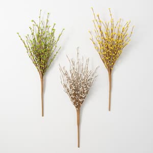 23" Artificial Yellow Pip Berry Stem - Set of 3