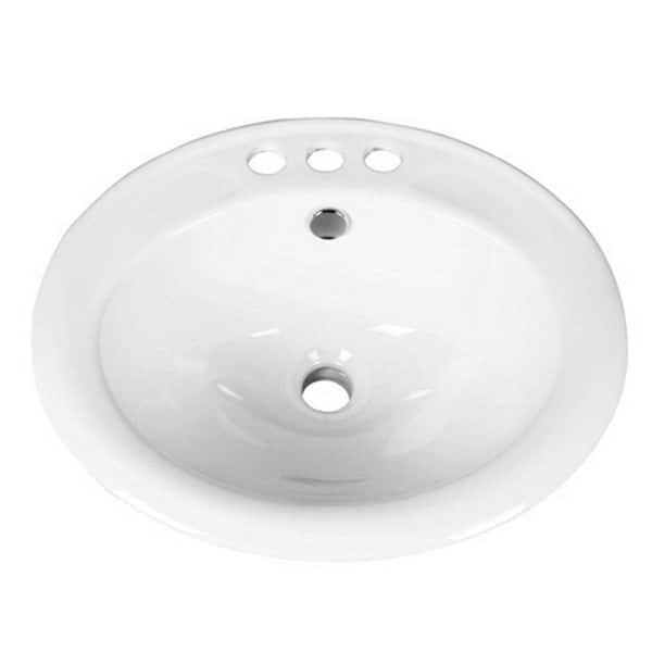 Kingston Brass Self-Rimming Bathroom Sink in White (Set of 3)