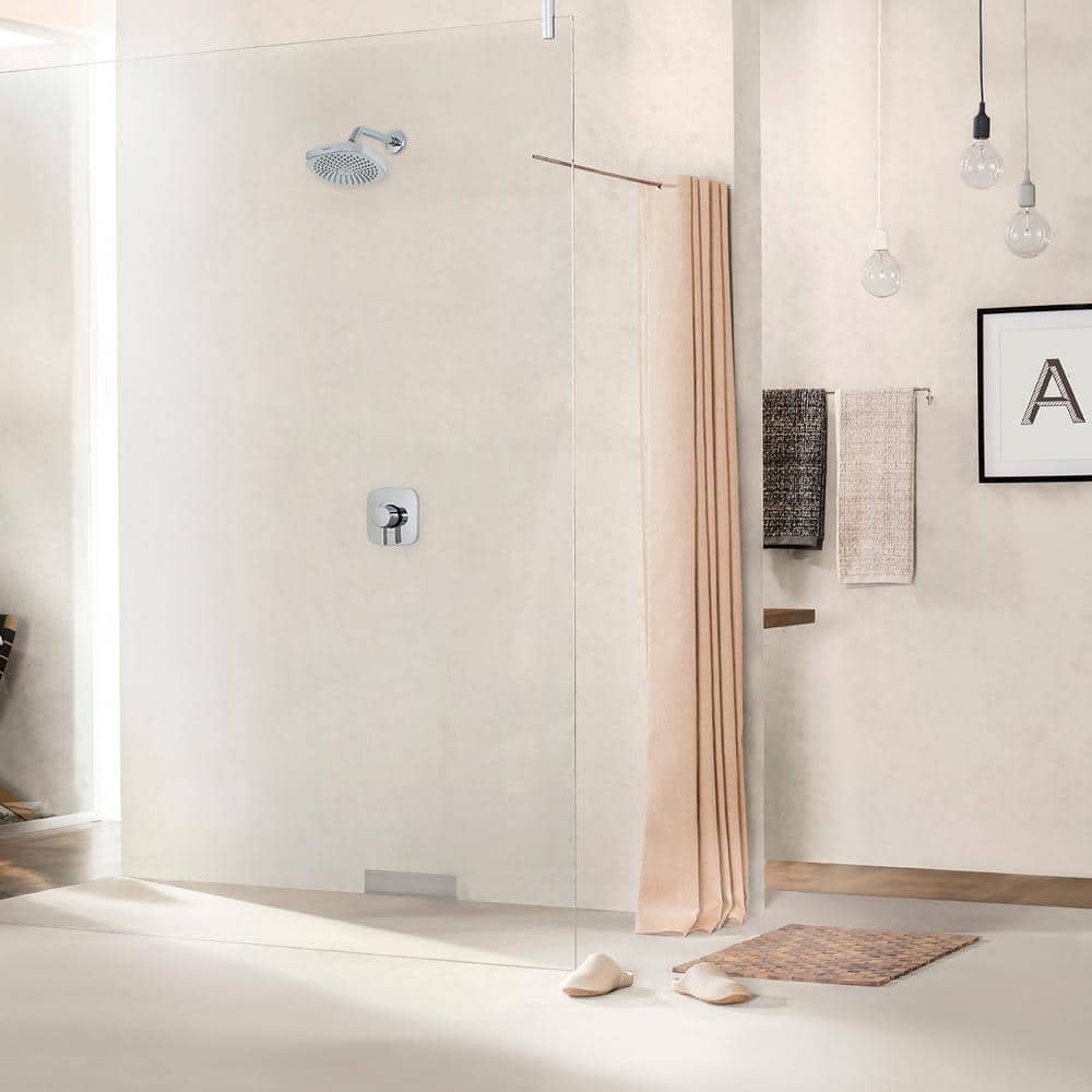 Chrome Wall Mounted Rain and Jet Shower System