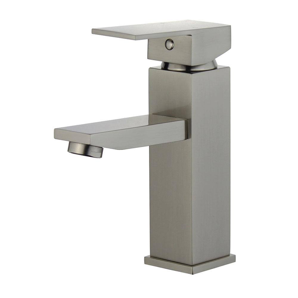 Brushed Nickel Single Handle Bathroom Faucet with Drain Assembly