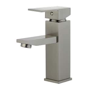 Granada Single Hole Single-Handle Bathroom Faucet with Overflow Drain in Brushed Nickel