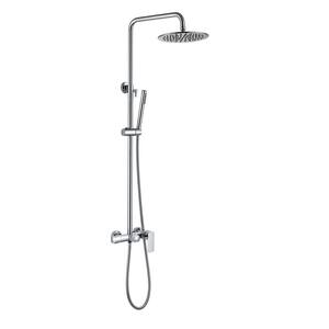 Brass Single Handle 1 -Spray Tub and Shower Faucet 1.8 GPM with Valve, Handheld Shower and Wall Bar in Polished Chrome