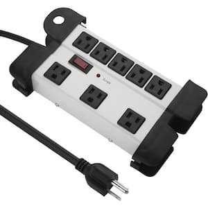 8-Outlets Heavy Duty Power Strip Surge Protector For Appliances with 6ft Extension, Grey
