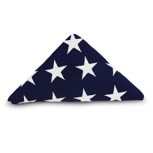 60 in. x 114 in. Heavy-Duty Cotton Memorial American US Flag for Veteran, Embroidered Stars Sewn Stripes Burial Casket
