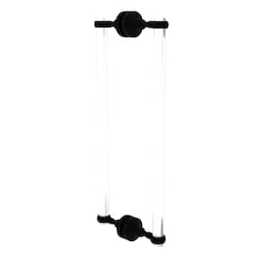 Pacific Grove 18 in. Back to Back Shower Door Pull with Twisted Accents in Matte Black