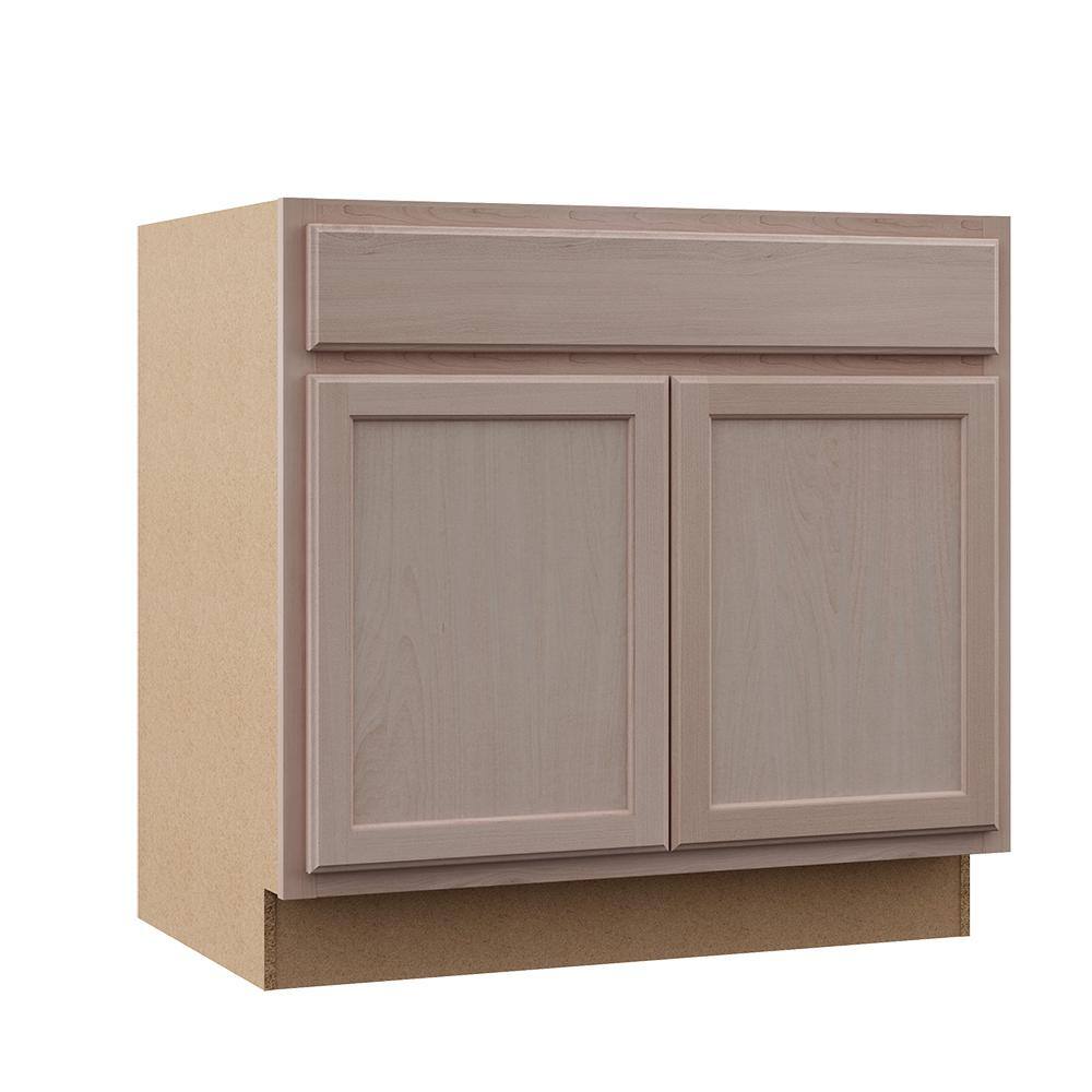 Hampton Bay Hampton Unfinished Beech Recessed Panel Stock Assembled Base Kitchen Cabinet 36 In X 345 In X 24 In Kb36 Uf The Home Depot