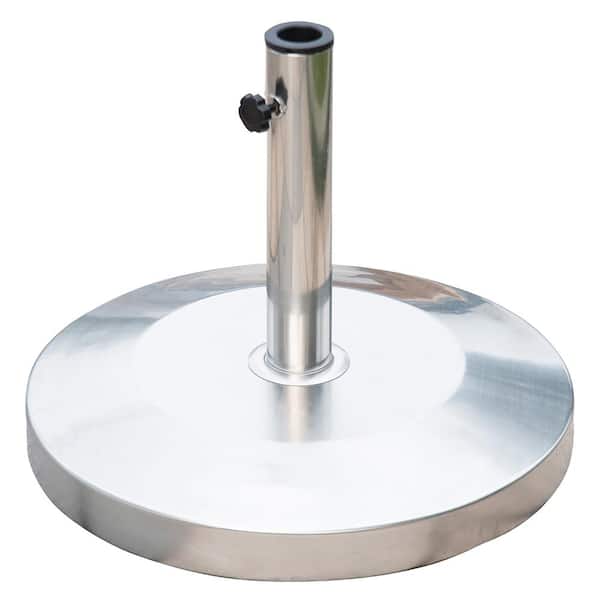 AULEDIO 55 lbs. Stainless Steel Patio Umbrella Base in Silver