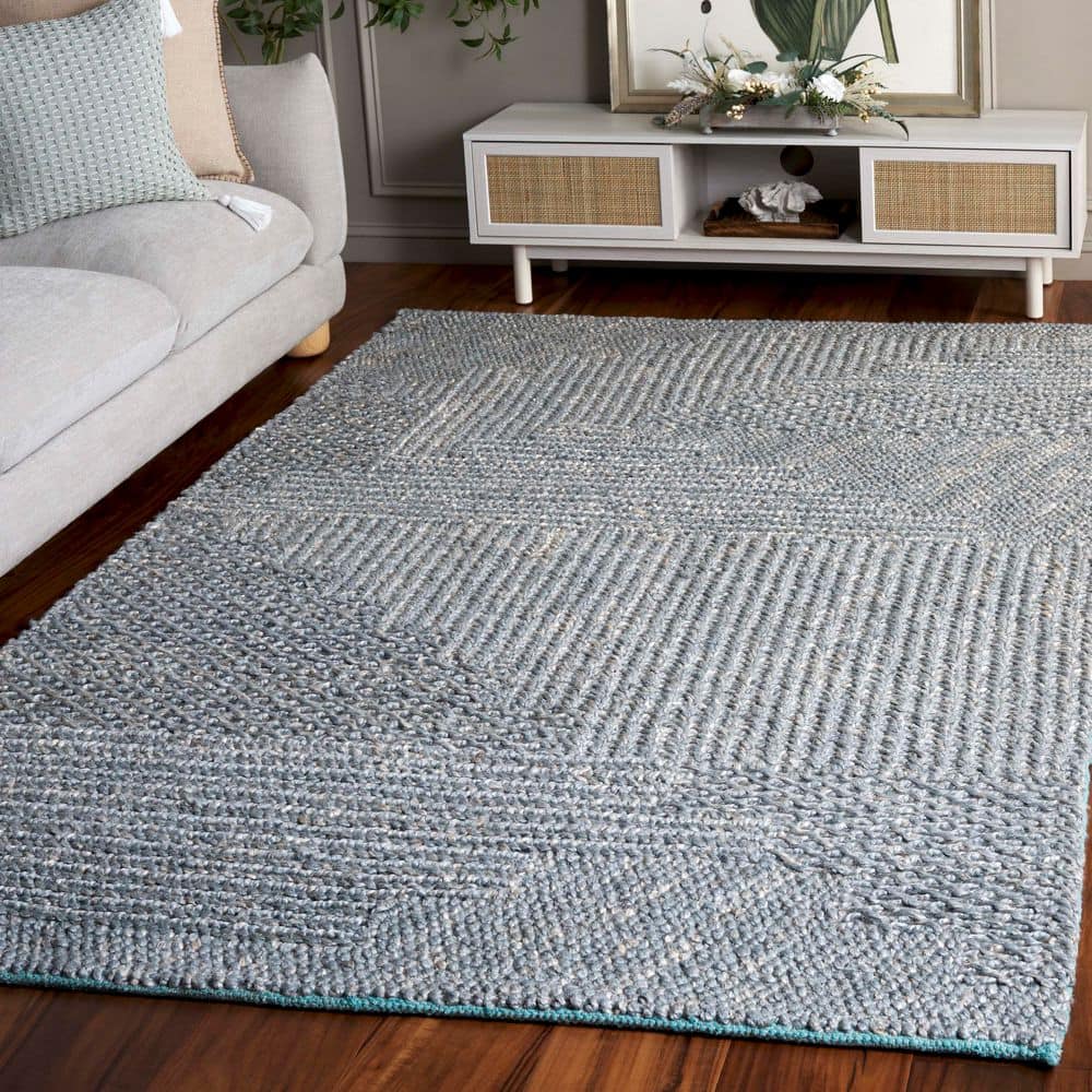 Natural Fiber 5 ft. x 8 ft. Gray/Blue Distressed Geometric Area Rug price history on PriceWatchPro