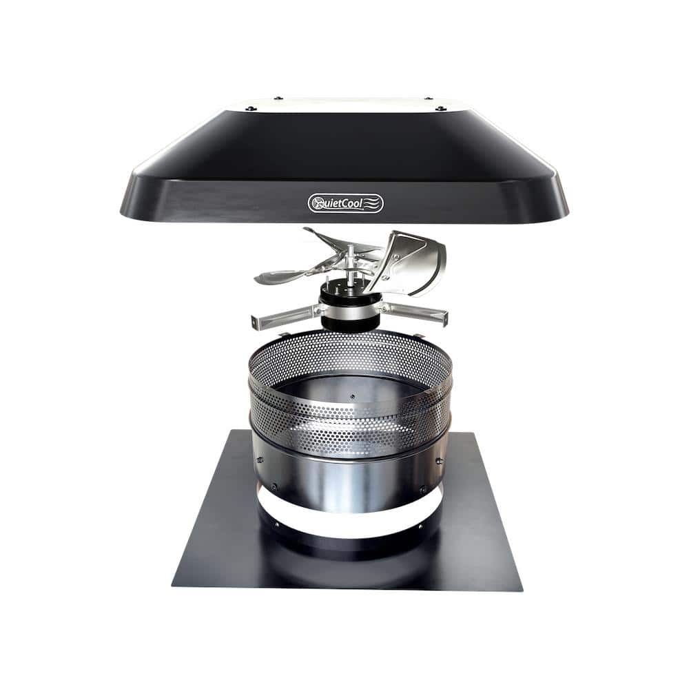 Black Galvanized Steel Smart Roof Mount Attic Fan