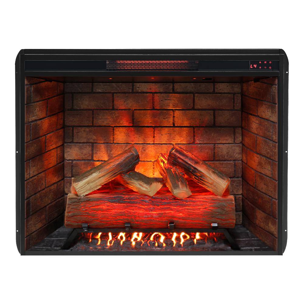 33 in. Ventless Electric Fireplace Insert Touch Panel Home Decor Heater, Smokeless Firebox