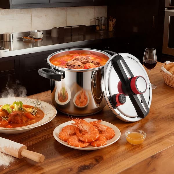 Pressure Cooker Set 12Qt. Pressure Cooker Stainless Steel Pressures Canner Steaming Rack Tempered Glass Lid 2025 Update