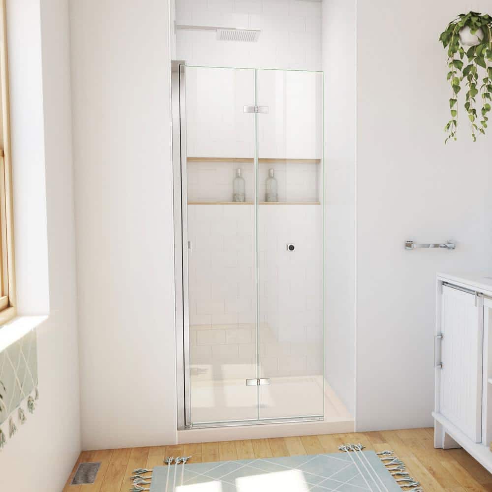 Aqua-Q Fold 36 in. L x 36 in. W x 74-3/4 in. H Alcove Shower Kit with Bi-Fold Frameless Shower Door and Shower Pan price history on PriceWatchPro